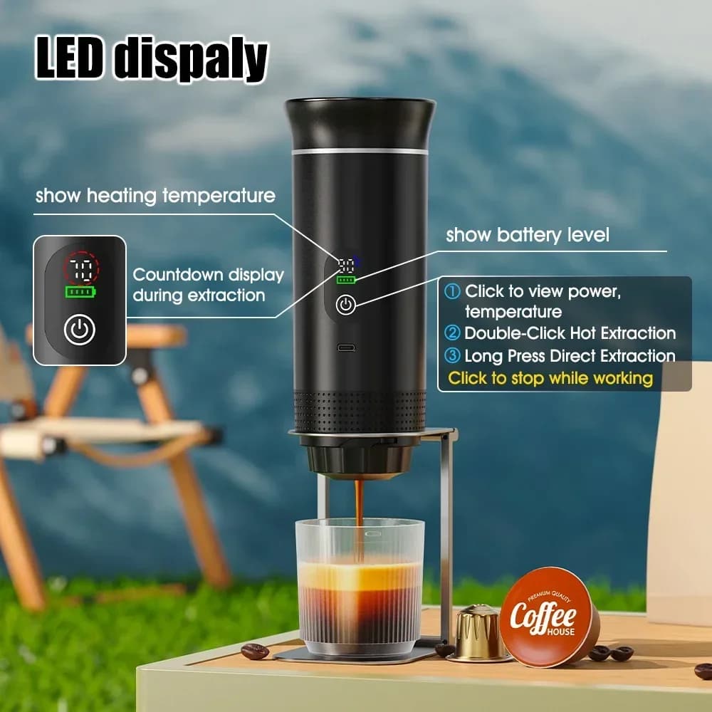 Pārnēsājama espresso kafijas mašīna 3-in-1
