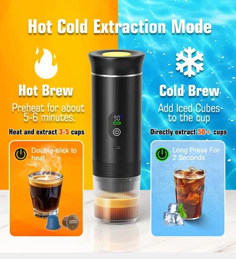 Pārnēsājama espresso kafijas mašīna 3-in-1