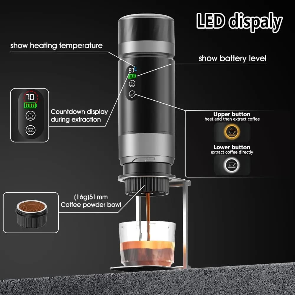 Pārnēsājama espresso kafijas mašīna 3-in-1