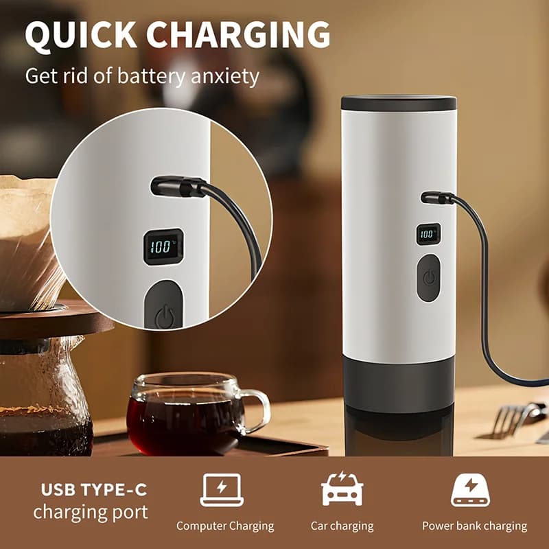 Pārnēsājams elektriskais kafijas aparāts 7800mAh