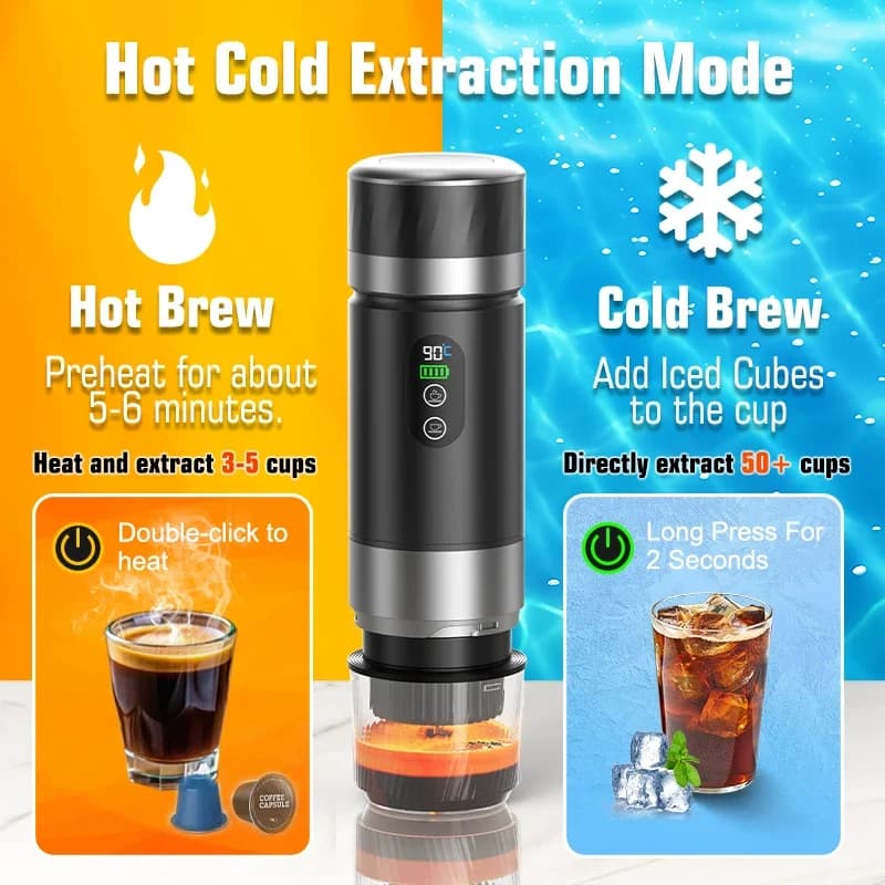 Pārnēsājama espresso kafijas mašīna 3-in-1